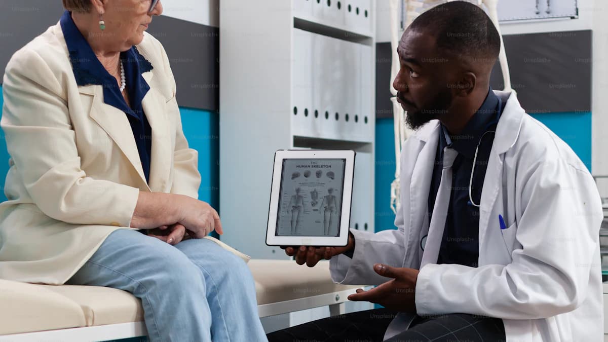 Arts en patient bespreken leefstijlvragen aan een bureau