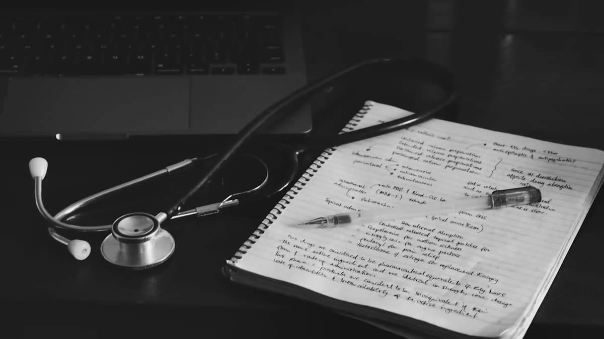 Persoon met reumaklachten die aan een aangepast bureau werkt